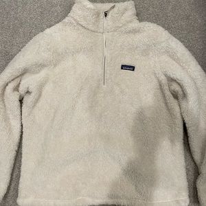 Patagonia white fleece half zip
